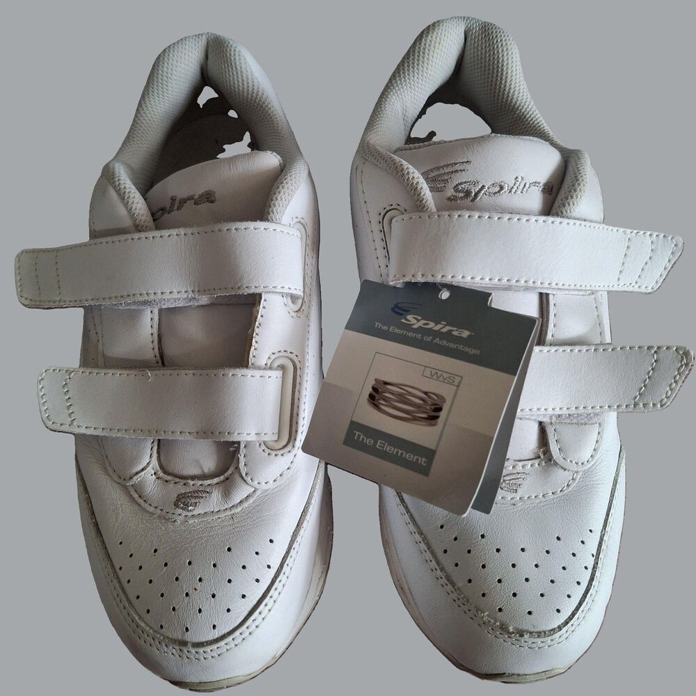 Spira Women Classic Walker womens size 6.5 White Leather hook loop fastener NWT